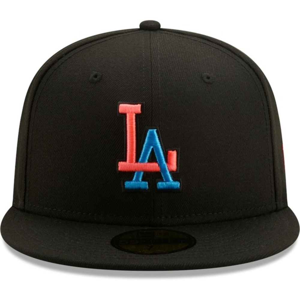 Men's New Era Los Angeles Dodgers Black Glow Undervisor Fitted Hat size …